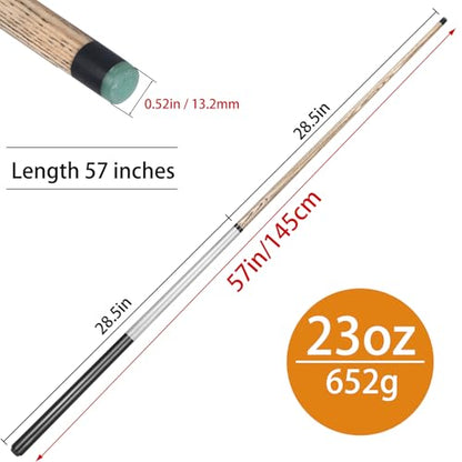 Kmise Break Cue Stick,57 Inch 2-Piece Break Cue Stick Punch Billiard Pool Cue Sticks with 13mm Pro Breaking Tip,23oz Pool Stick.