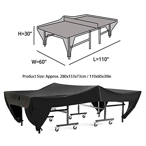 Pong Table Cover Outdoor , 190T Silver Coated Heavy Duty Garden Dust Protector, 110x60x29 Inch for Tennis Table, Patio, Courtyard