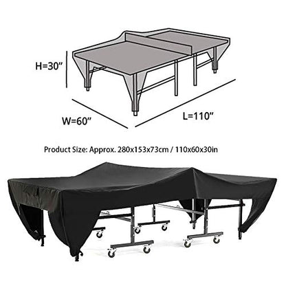 Pong Table Cover Outdoor , 190T Silver Coated Heavy Duty Garden Dust Protector, 110x60x29 Inch for Tennis Table, Patio, Courtyard