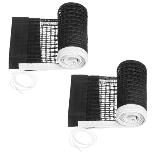 2Pcs Table Tennis Net Nylon Pingpong Net for Indoor Outdoor School Gym Black Tables Nets Replacement String Tension Table Tennis Nets Easy to Use and Portable (70.87" x 5.91")