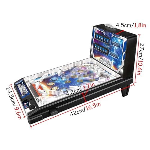 PHATM Electronic Pinball Game Machine Desktop Marble Arcade Retro Mini Tabletop Game Arcade Machine with Lights Sounds for Small Rooms or Apartments