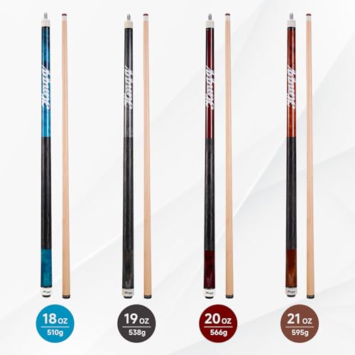 HMQQ Maple Pool Cue Sticks 4-Pack, 58" Billiard Cues in 18/19/20/21oz, Solid Maple Wood Pool Sticks for Home Bar Game Room – Durable, Smooth Grip, Multiple Color Options