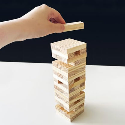 Goliath - Jumbling Tower, Wooden Stacking Tower, Wooden Board Game for Children from 6 Years, Educational Skill and Strategy Game, 48 Blocks, Suitable for 1 or More Players