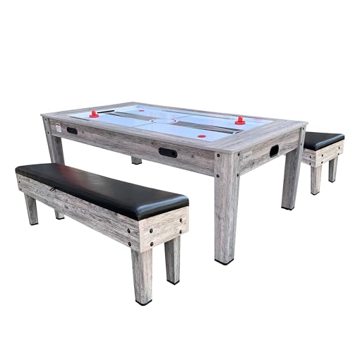Luxor 7.5-Foot 4-in-1 Multi-Game Swivel Pool Table - Billiards/Pool, Ping Pong, Hockey & Dining