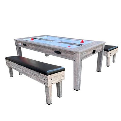 Luxor 7.5-Foot 4-in-1 Multi-Game Swivel Pool Table - Billiards/Pool, Ping Pong, Hockey & Dining