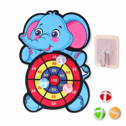 Sticky Ball Dartboard Elephant Design Self-Adhesive Surface for Family Indoor Outdoor Play and Throwing Target Games, Blue Elephant - size: One Size