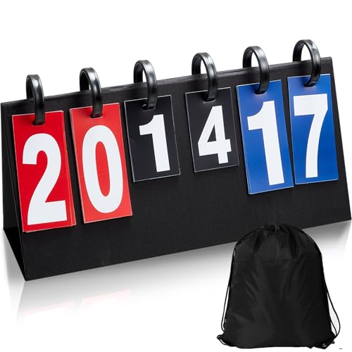 Yeaqee Portable Score Keeper with Storage Bag Flip Basketball Scoreboard Tabletop Scoreboard Flipper for Indoor Outdoor Sports Match P. E Classroom Activities Game