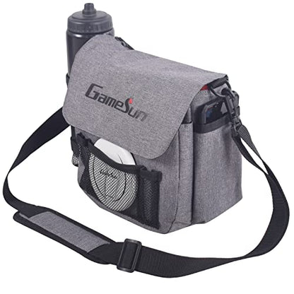 DISC Golf Set-Includes 1pc Heavy Duty Nylon Carry Bag, 2pcs Drivers, 2pcs Mid-Ranges, 2pcs Putters, 1pc Mini Disc Marker, 1pc 12”x12” Embroider Logo Black Towel and 1pc Gift Color Box - color: Gray
