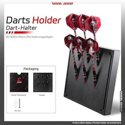 CyeeLife Wall Mounted Darts Holder/Stand,Dart Case Displays 6 Set of Steel/Soft Tip Darts,Compatible with All Sisal & Electronic Dartboards, Surrounds & Cabinets