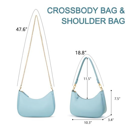 KKXIU Shoulder Bag for Women Cute Hobo Purses and Handbags Retro Clutch Underarm Purse | Cute - color: Light Blue