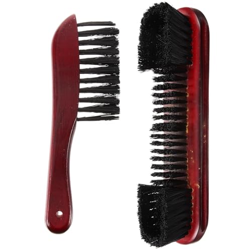 2pcs Pool Table Brush Set Wooden Handle PVC Bristle Non-Scratch Cleaning Tool for Billiard Surface Rail Dust Removal for Pool Tables and Cabinets