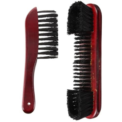 2pcs Pool Table Brush Set Wooden Handle PVC Bristle Non-Scratch Cleaning Tool for Billiard Surface Rail Dust Removal for Pool Tables and Cabinets