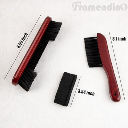 Framendino, 3 Pack Billiards Pool Table Rail Brush Cleaning Tools Set with Cleaner Cloth Wine Red - color: Wine Red