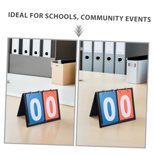Toddmomy 2pcs Portable Table Top Scoreboard Flipper Basketball Scoreboard 2- Flip Score Keeper for Sports Schools Community Events
