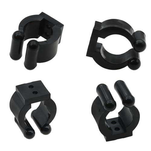 24 PCS Fishing Rod cClips Plastic Billiards Cue Holder Clips Wall Mounted Fishing Rod Holders Billiards Snooker Cue Clips for Fishing Rods Pool Rods with Screws - color: Black