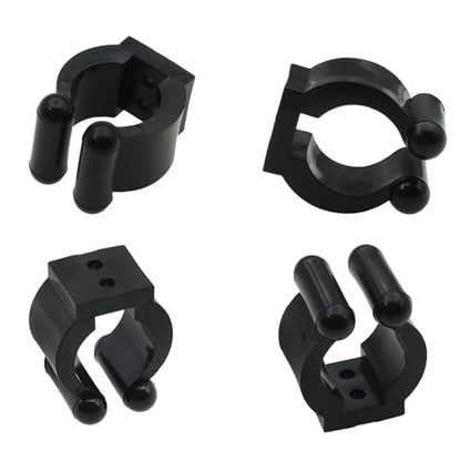 24 PCS Fishing Rod cClips Plastic Billiards Cue Holder Clips Wall Mounted Fishing Rod Holders Billiards Snooker Cue Clips for Fishing Rods Pool Rods with Screws - color: Black