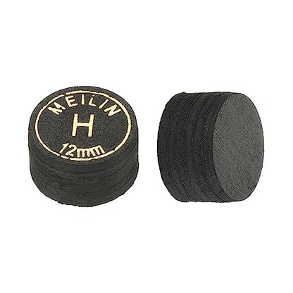M METERXITY Pool Cue Tips - Laminated Billiard Cue Tips Multiple Layer Faux Leather Apply to Pool Cues/Snooker - size: 12mm, style: Hard