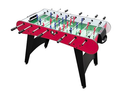 4ft Foosball Table: Compact Size for Small Spaces & Easy Assembly - Modern Red/Black Design for Adults & Teens in Apartments & Game Rooms