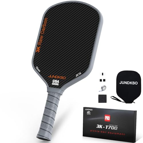Carbon Fiber Pickleball Paddles USAPA Approved Raw Carbon Frosted - color: Grey