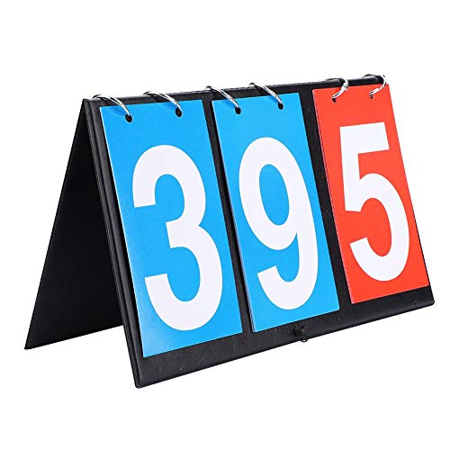 Flip Sports Scoreboard,Portable Flip Sports Scoreboard Score Counter for Table Tennis Basketball(3 Digit Red Blue)