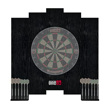ONE80 Knock-down Dartboard Backboard for A Large Area of Wall Protection Free Combination for Various Set-up Options Wooden Backboard with Black Veins Mounting Kits and Instructions Included Dartboard