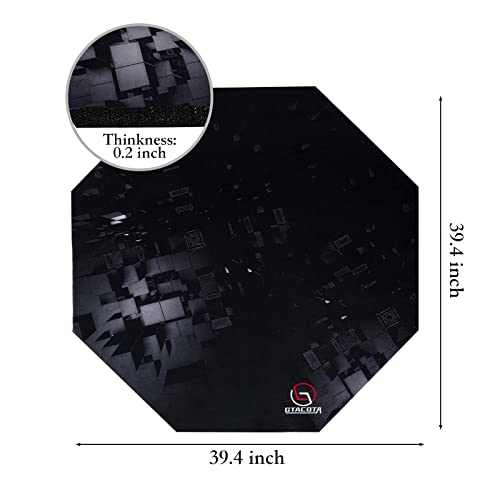 Office Chair Mat Gaming Chair Mat for Hardwood Floor Noise Cancelling Gaming Chair Mat Office Chair Octagon Carpeted Mat (Black-2)