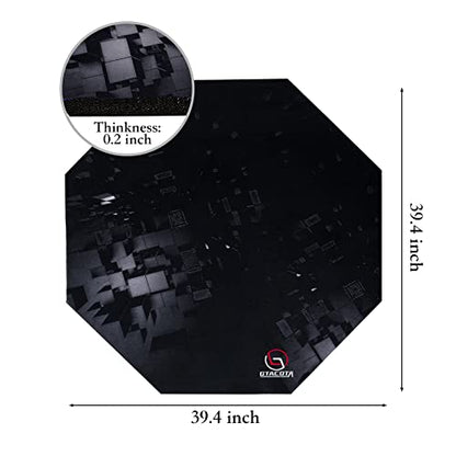 Office Chair Mat Gaming Chair Mat for Hardwood Floor Noise Cancelling Gaming Chair Mat Office Chair Octagon Carpeted Mat (Black-2)