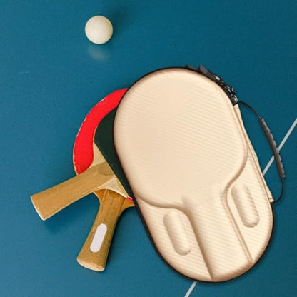 Pingpong Paddle Case Hard Shell Table Tennis Racket Case Pingpong Paddle Carry Case Pingpong Bat Cover Fit for 2 Paddles and 4 Balls - color: Champagne