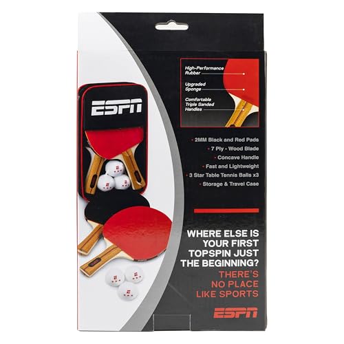 ESPN Ping Pong Set, Table Tennis Ideal for Family Games and Game Night - color: 2 Paddles + Balls