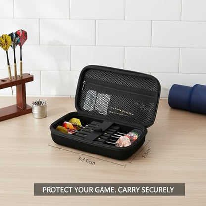 Hard Shell Dart Carrying Case with Handle, Protective EVA Storage Wallet for Darts & Accessories, Black