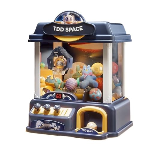 Claw Machine Arcade Game, Candy Grabber Machine, Features LED Lights and Sound Effects, Fun for The Whole Family (Color : Blue, Size : 49 Dolls+20 Capsules)
