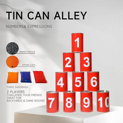 Toss Game Holiday Lawn Hand Eye Coordination Knockdown Can Game Set