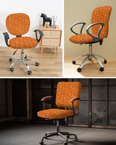 Savannan Office Chair Cover, Fall Thanksgiving Pumpkin Seamless Protective Stretch Elastic Universal Cover for Desk Task Chair,Computer Rotating Chair 1 Pcs Sketch Art