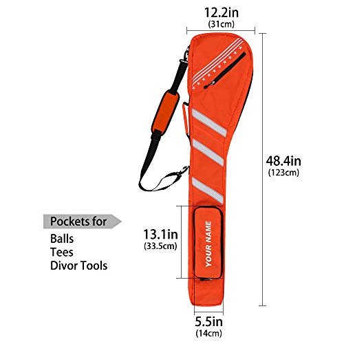 Big Teeth Golf Sunday Bag, Small Golf Bag Lightweight, Par 3 Golf Bag for A Few Clubs Driving Range, Practice with Carry Shoulder Strap Foldable Multi-Colour - color: Custom