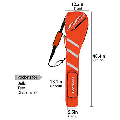 Big Teeth Golf Sunday Bag, Small Golf Bag Lightweight, Par 3 Golf Bag for A Few Clubs Driving Range, Practice with Carry Shoulder Strap Foldable Multi-Colour - color: Custom