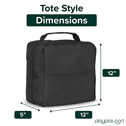 Play Platoon Cornhole Bag Carrying Bag, with 4 Separation Pouches, Black - style: Tote