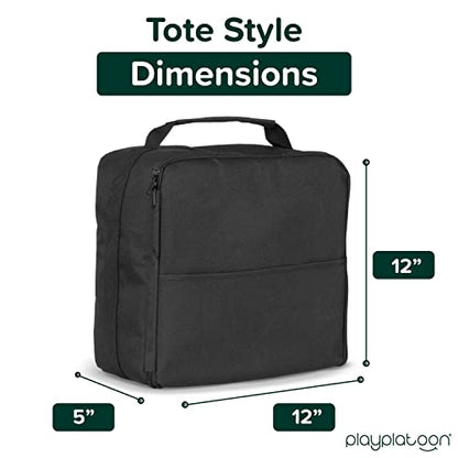 Play Platoon Cornhole Bag Carrying Bag, with 4 Separation Pouches, Black - style: Tote