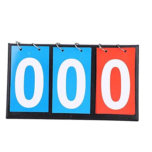 Portable Scoreboard, 2/3/4 Digit Flip Sports Scoreboard Score Counter for Table Tennis Basketball(3 Digit)