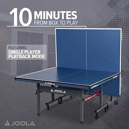JOOLA Tour Indoor Ping Pong Table with Quick Clamp Table Tennis Net - 10 Minute Assembly - Foldable Indoor Surface with Single Player Playback Mode - Competition Grade MDF Top - Tournament Quality - size: Tour 1800