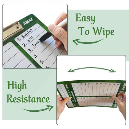 Baseball Dry Erase Coaches Clipboard, Baseball Dry Erase Coaching Board Double-Sided Baseball White Board for Coaches Writable and Erasable Baseball Clipboard Dry Erase Baseball Lineup Board - style: Baseball