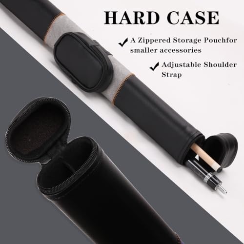 Canadian Maple Pool Cue Stick Set, 58 inch 18oz 19oz 20oz 21oz Billiard House Bar Pool Stick, 12.5mm Tip Billiard Cue for Beginner, Commercial and Home Entertainment - color: 12.5mm Grey with case