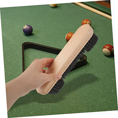 BESTonZON Pool Table Necessity 2pcs Wooden Billiards Brush Set Billiards Cleaning Brush for Table Rail Dust Sweeper Accessories