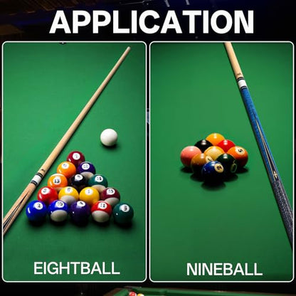 AKLOT Pool Cue Stick 58'', Canadian Maple Pro Billiard Cue &13mm Leather Tip, Anti-Slip Grip, 18/19/20/21oz Billiard Pool Stick for Adults/Beginner/Pro Player - color: Blue with Wrapped Grip
