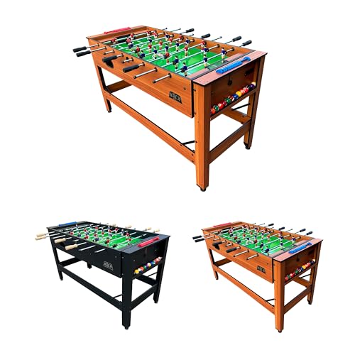 KICK Twain 48" 2-in-1 Multi-Game Table – Foosball & Billiards/Pool Table - color: Brown