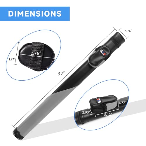 GSE Games & Sports Expert Billiard Cue Cases, 1x1 Deluxe Hard Billiard Pool Cue Stick Carrying Case, Pool Billiards Accessories (Several Colors Available) - color: Deluxe - Black/Grey