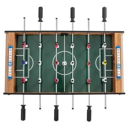 GYMAX Tabletop Foosball Game, 27” Mini Foosball Table with 2 Balls & Score Keeper, Easy Assembly Compact Indoor Table Soccer Game for Kids Adults Family
