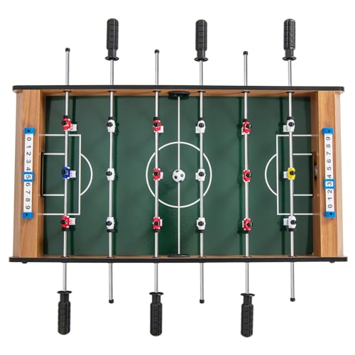 Mini Foosball Table, Tabletop Soccer Game with Rotating Rods & Score Keepers, Compact Foosball for Home Game Room Party Bar, Kid-Friendly & Easy Assembly