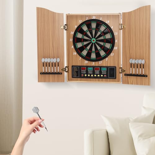 Electronic Dart Machine,Dartboard,27 Main Game,243 Game Variations,Up to 16 Players,for Family Office Pub - color: Yellow