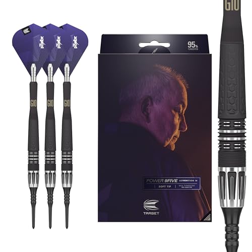 Target Darts Phil Taylor Power 9-Five Gen 10 20G 95% Tungsten Soft Tip Darts Set
