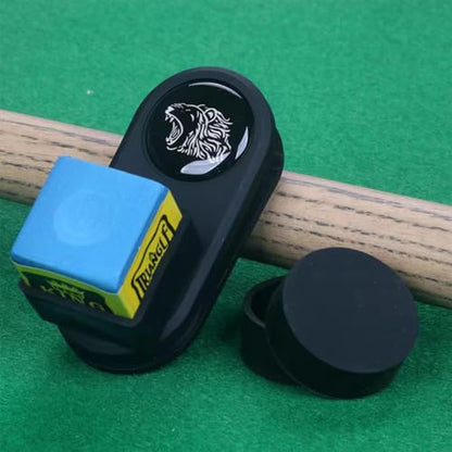 Silent Chalk Holder,Billiards Magnetic Square & Round Pool Cue Chalk Holder,Pool Cue Chalk Holder - color: Black